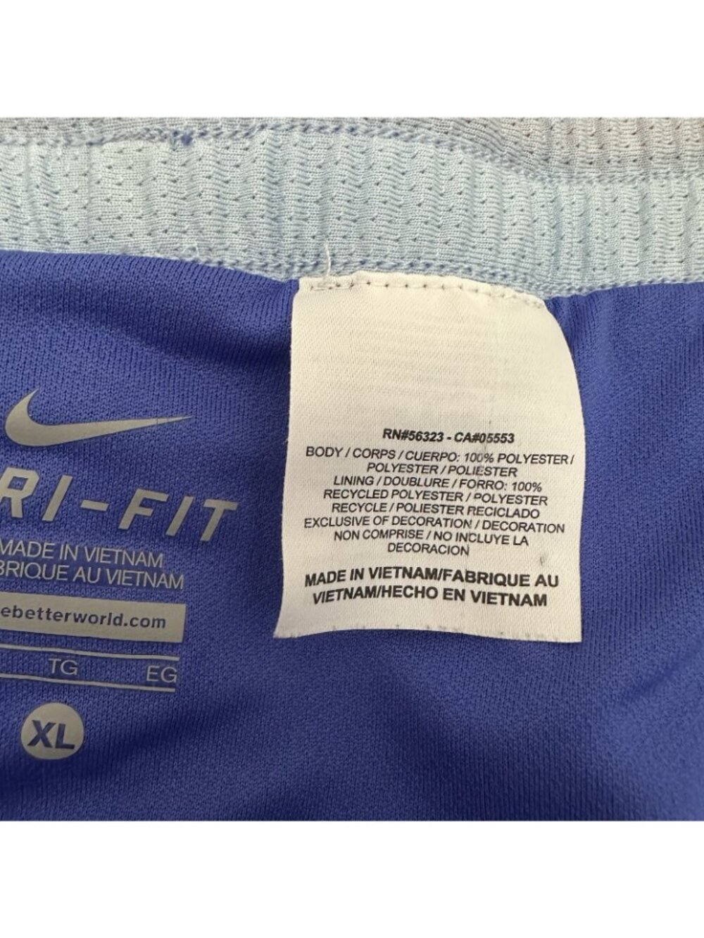 Nike Dri-Fit Running Shorts Women's Size XL Blue Hight Rise Polyester Athletic - Picture 6 of 11